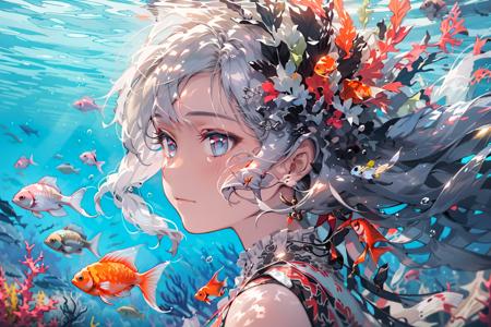 31307-948032949-1girl, solo, fish, blue eyes, letterboxed, long hair, blush, goldfish, white hair, profile, floating hair, portrait, bangs, hair.png